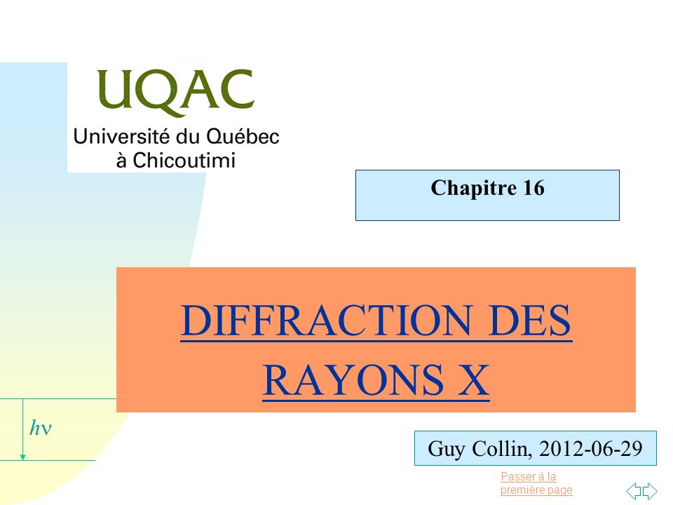DIFFRACTION DES RAYONS X