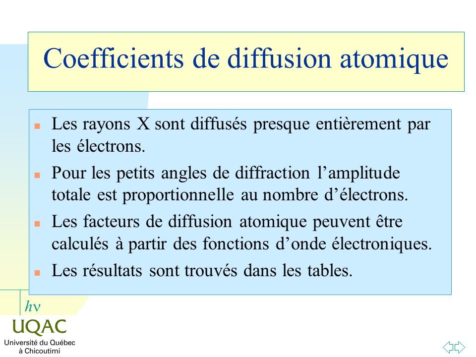 Coefficients de diffusion atomique