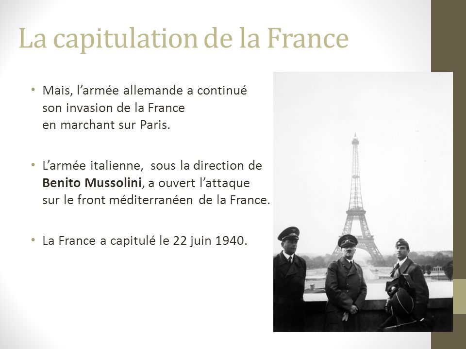 La capitulation de la France