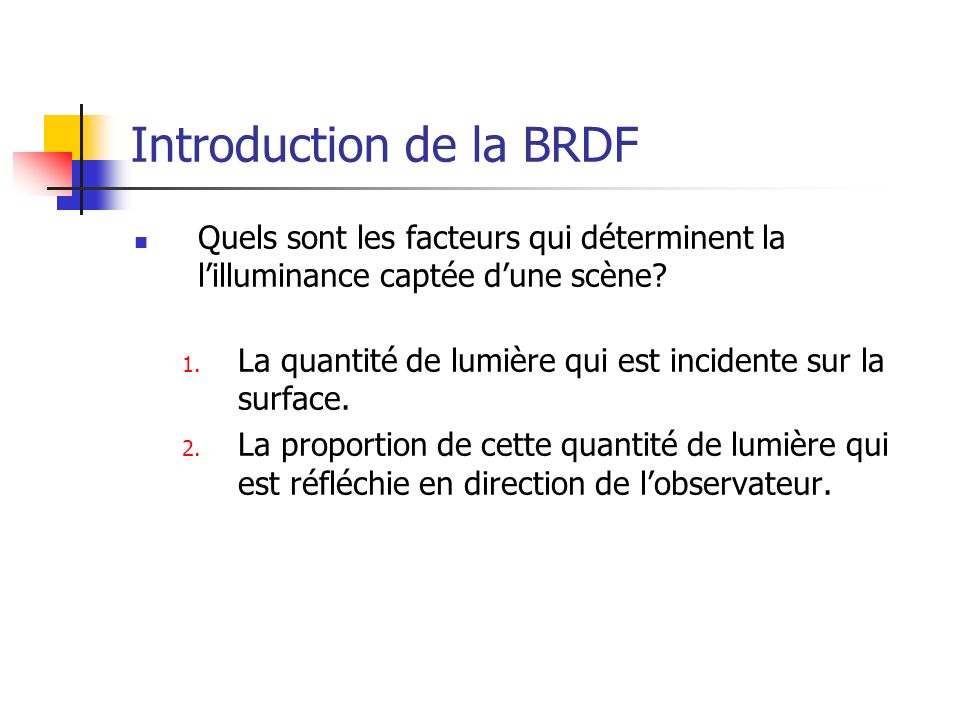 Introduction de la BRDF