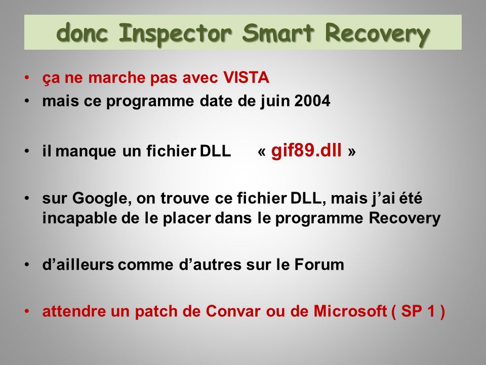 donc Inspector Smart Recovery