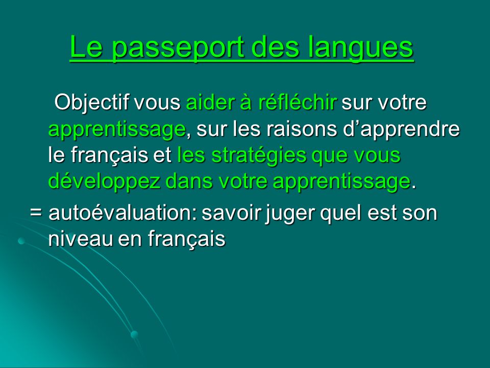 Le passeport des langues