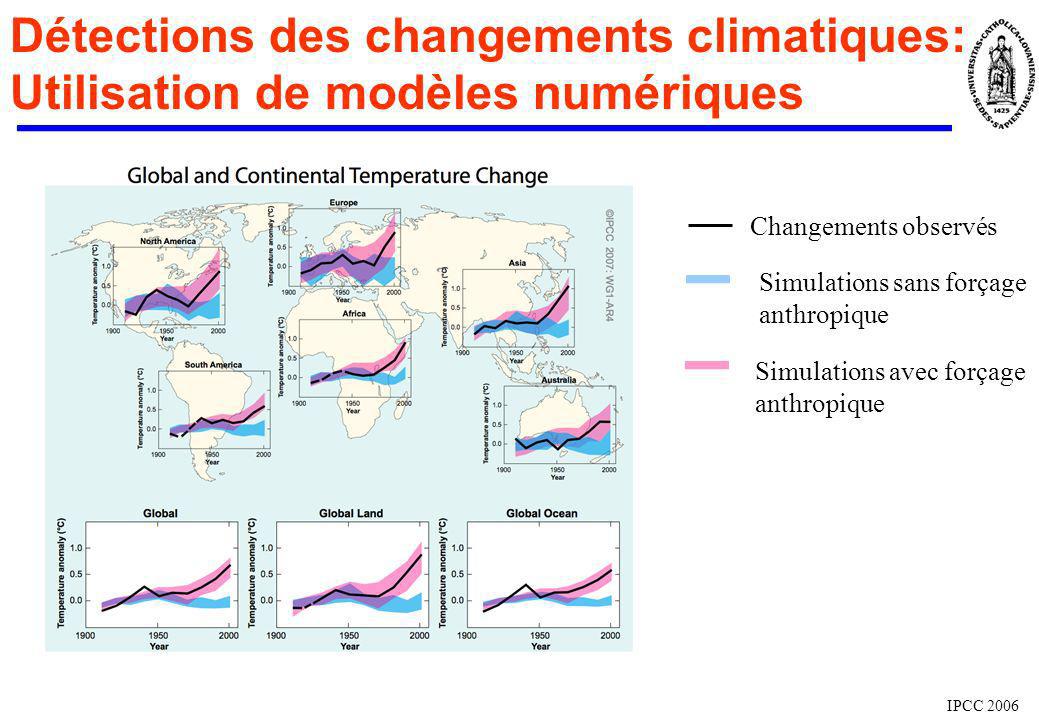 Détections des changements climatiques: Utilisation de modèles numériques