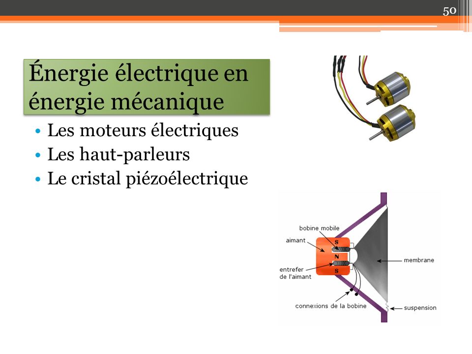 Énergie électrique en énergie mécanique