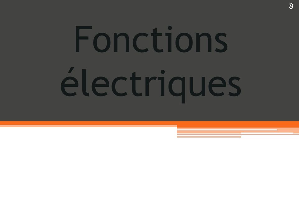 Fonctions électriques