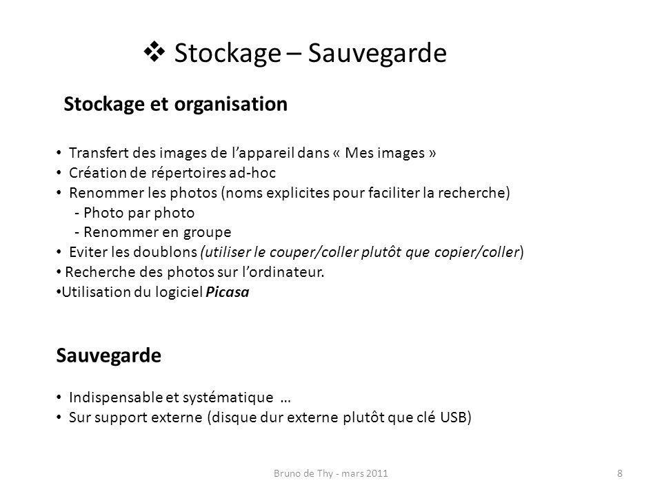 Stockage – Sauvegarde Stockage et organisation