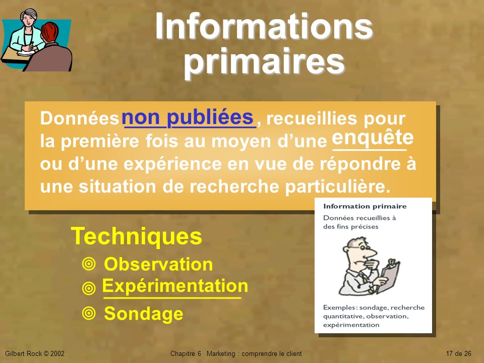 Informations primaires
