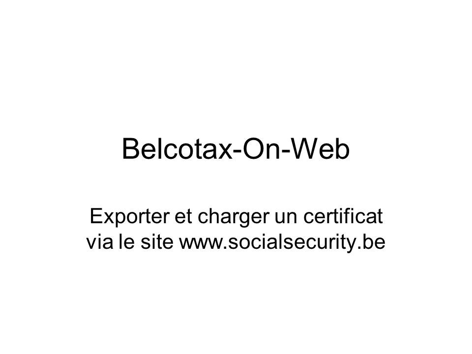 Exporter et charger un certificat via le site