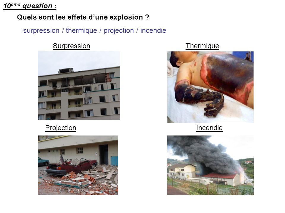 Quels sont les effets d’une explosion