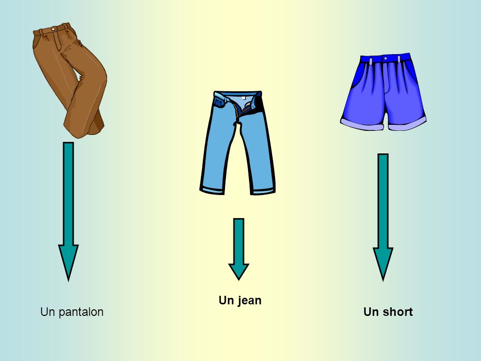 Un jean Un pantalon Un short