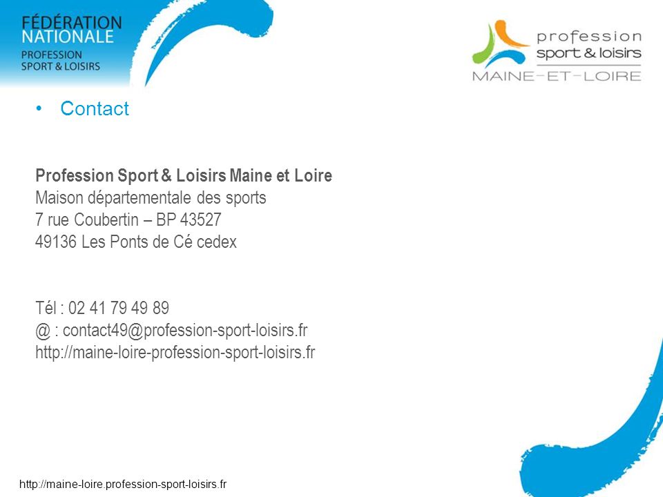 Contact Profession Sport & Loisirs Maine et Loire