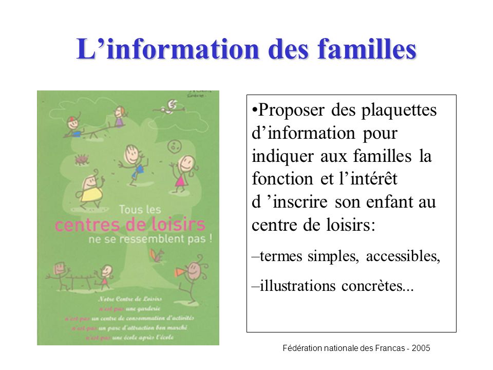 L’information des familles