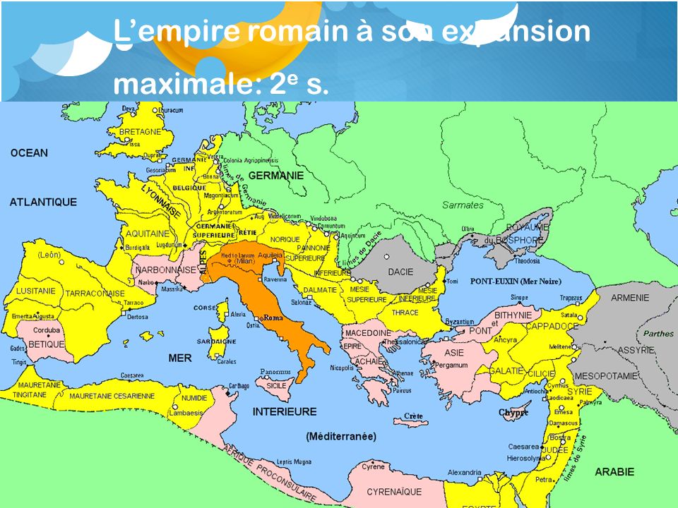 L’empire romain à son expansion maximale: 2e s.