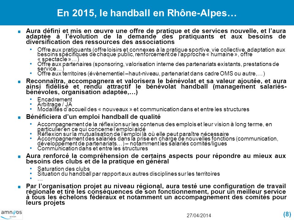 En 2015, le handball en Rhône-Alpes…