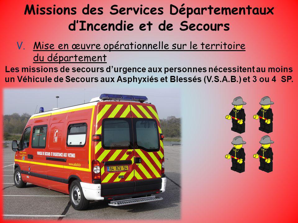 Missions des Services Départementaux d’Incendie et de Secours