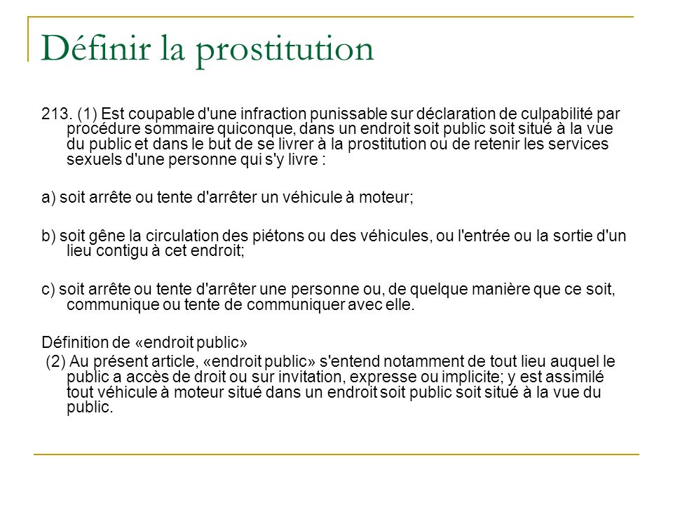 define prostituée