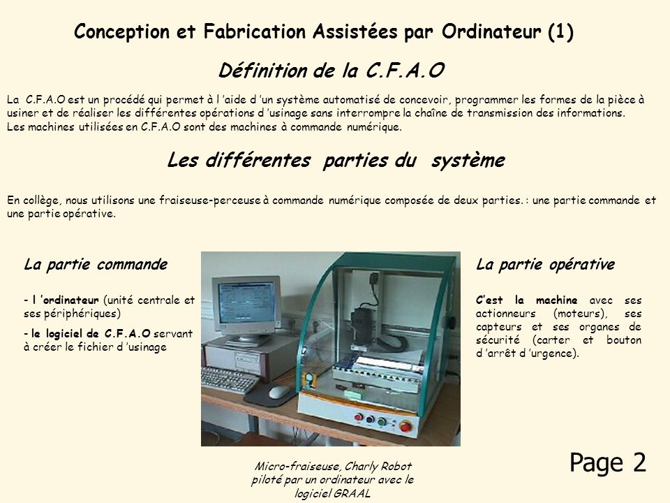 Page 2 Conception et Fabrication Assistées par Ordinateur (1)
