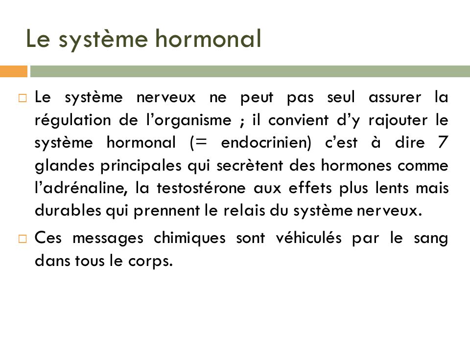 Le système hormonal