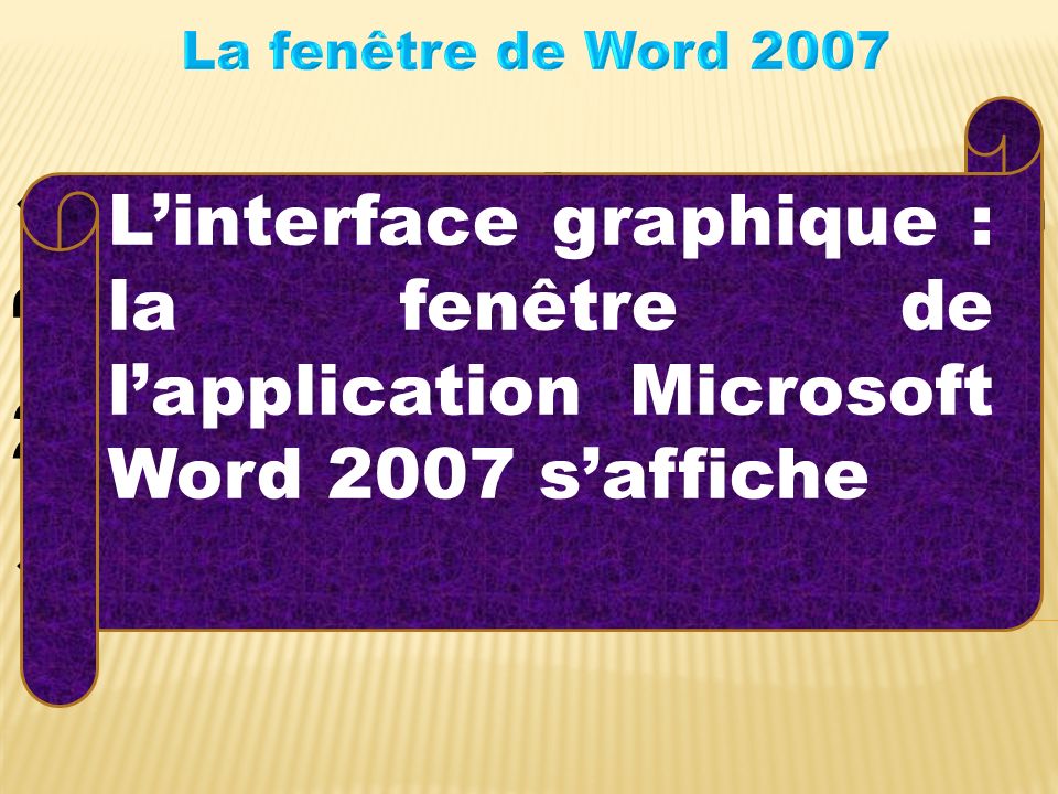 Lancer l’application ‘’Microsoft Office Word 2007’’ Résultat