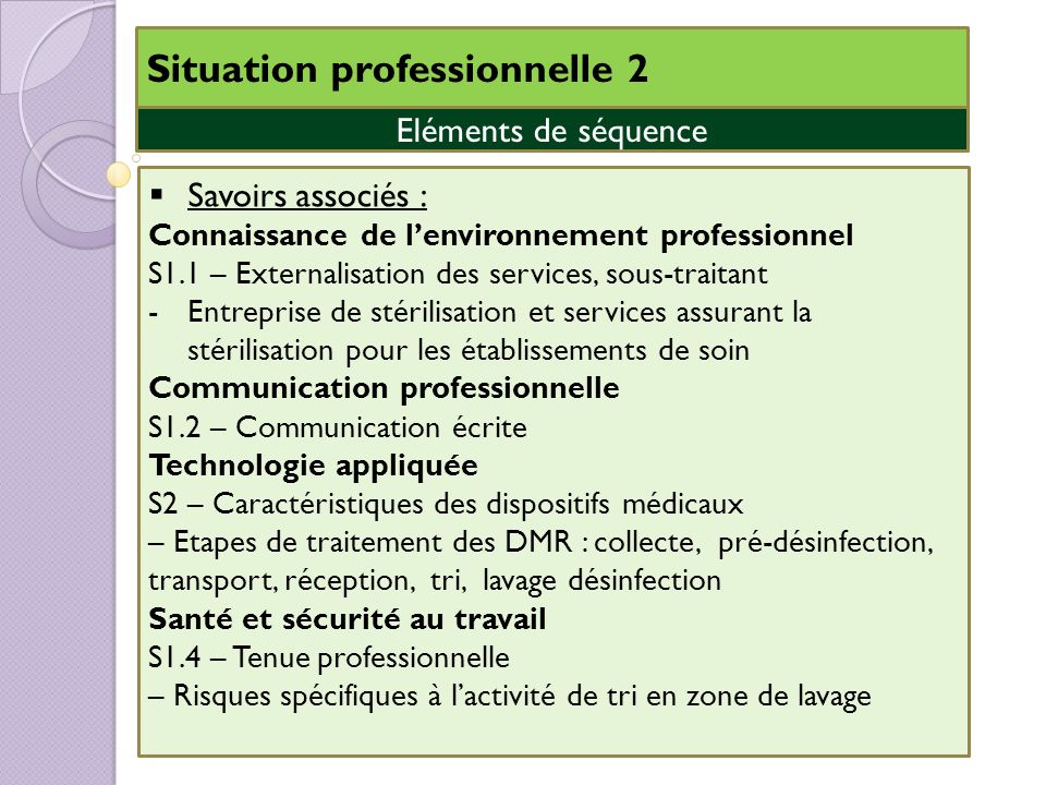 Situation professionnelle 2