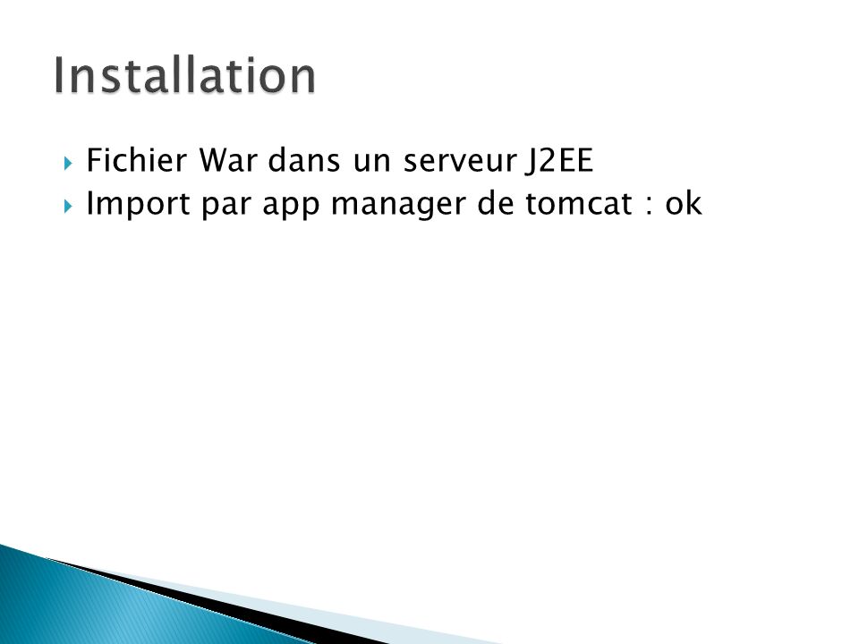 Installation Fichier War dans un serveur J2EE