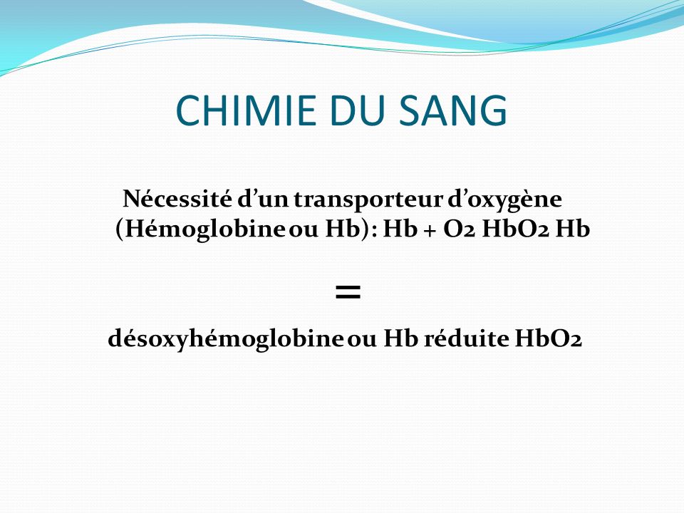 désoxyhémoglobine ou Hb réduite HbO2