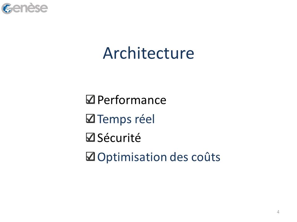 Architecture Performance Temps réel Sécurité Optimisation des coûts