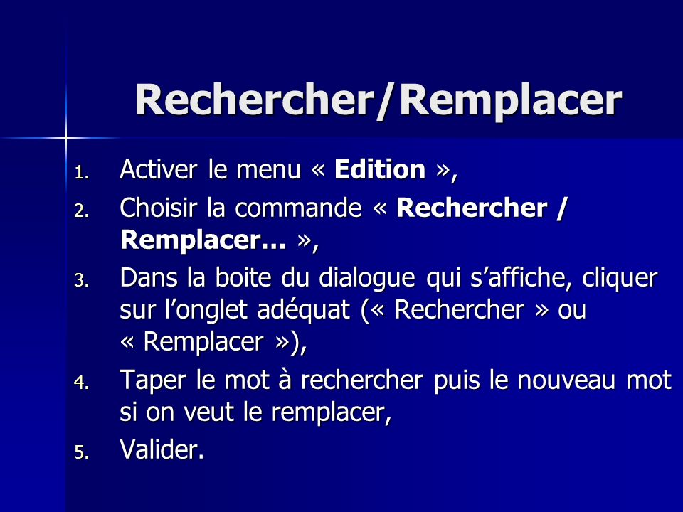 Rechercher/Remplacer
