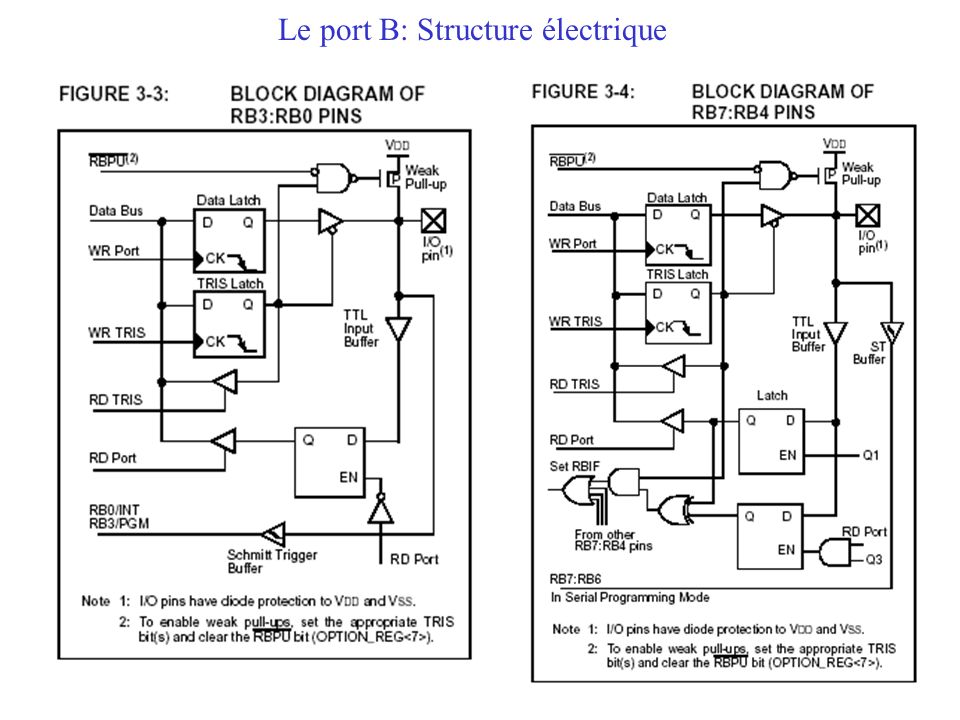 Le port B: Structure électrique