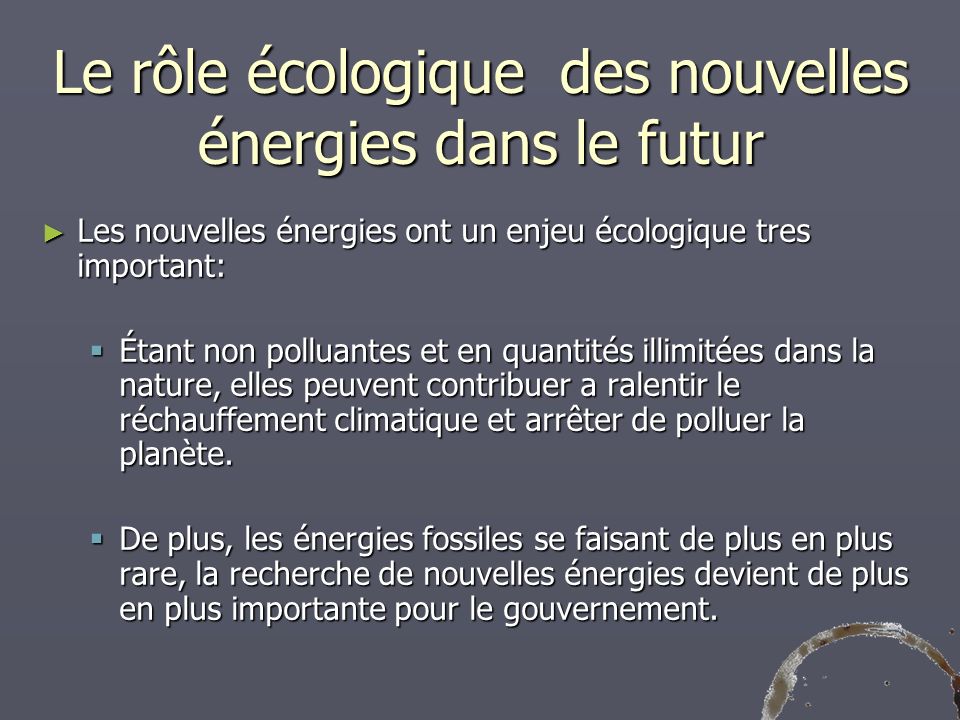 Le rôle écologique des nouvelles énergies dans le futur