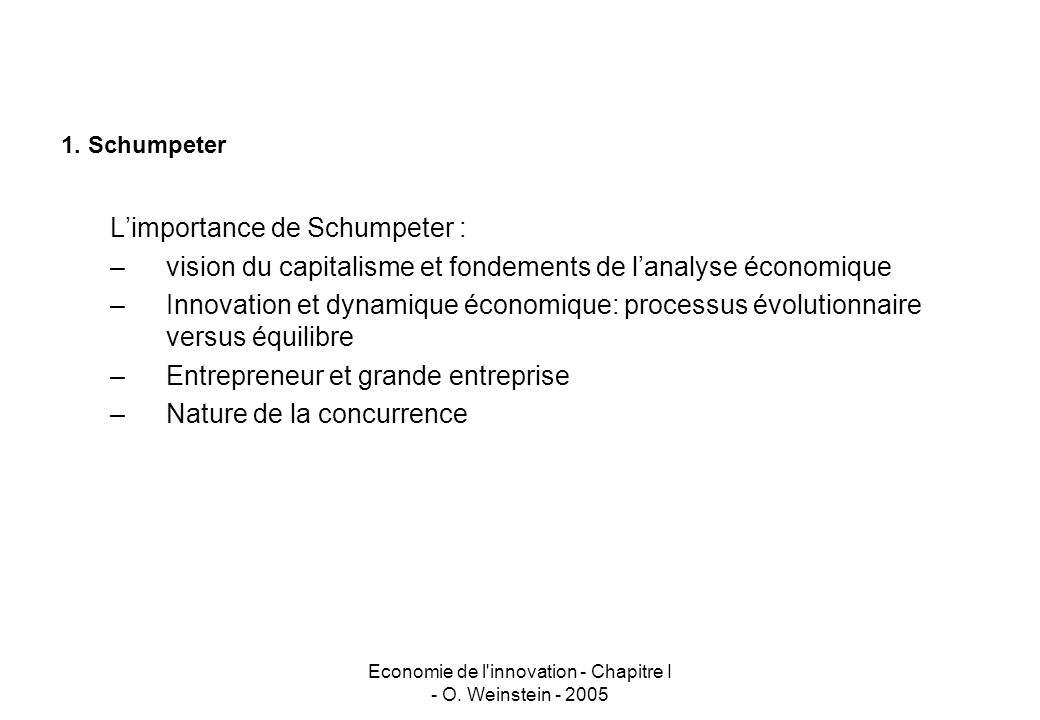 Economie de l innovation - Chapitre I - O. Weinstein
