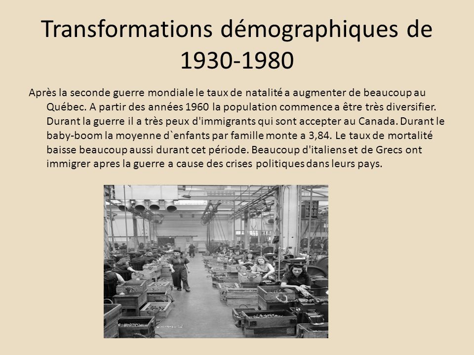 Transformations démographiques de