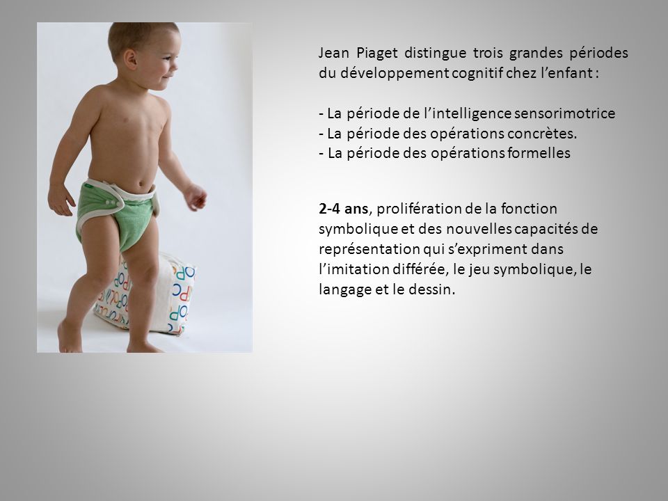 Jean Piaget distingue trois grandes périodes du développement cognitif chez l’enfant :