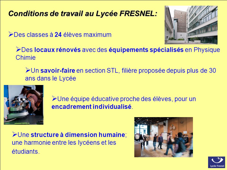 Conditions de travail au Lycée FRESNEL: