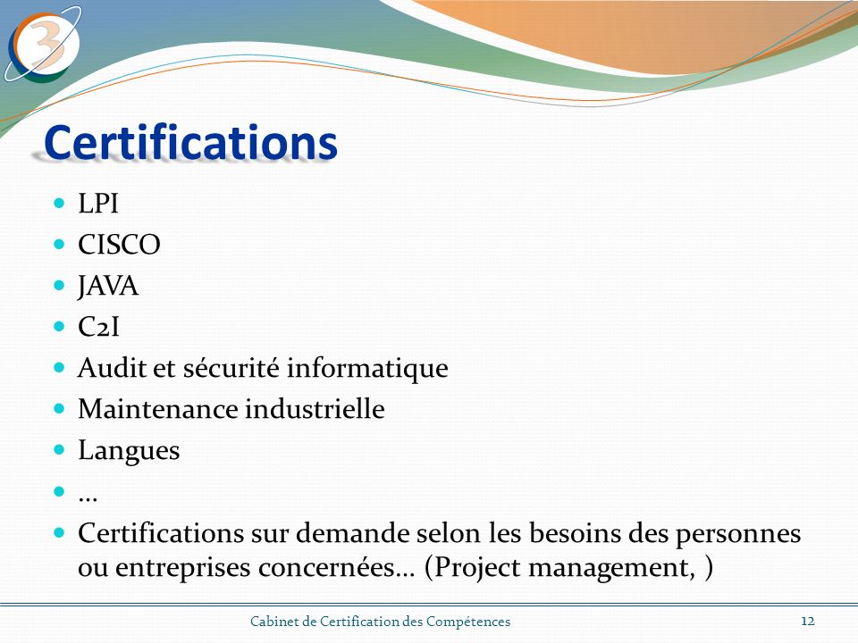 Certifications LPI CISCO JAVA C2I Audit et sécurité informatique