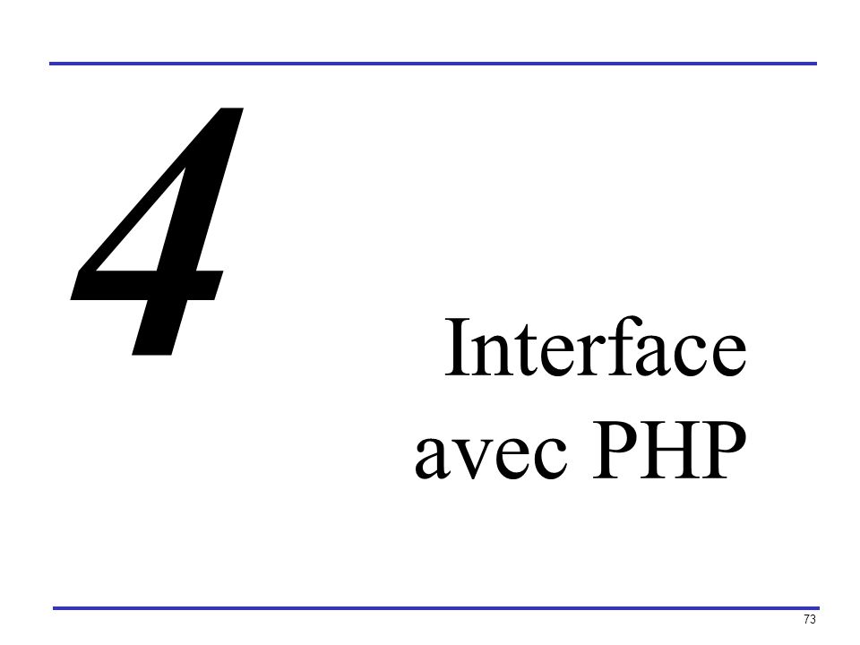 4 Interface avec PHP