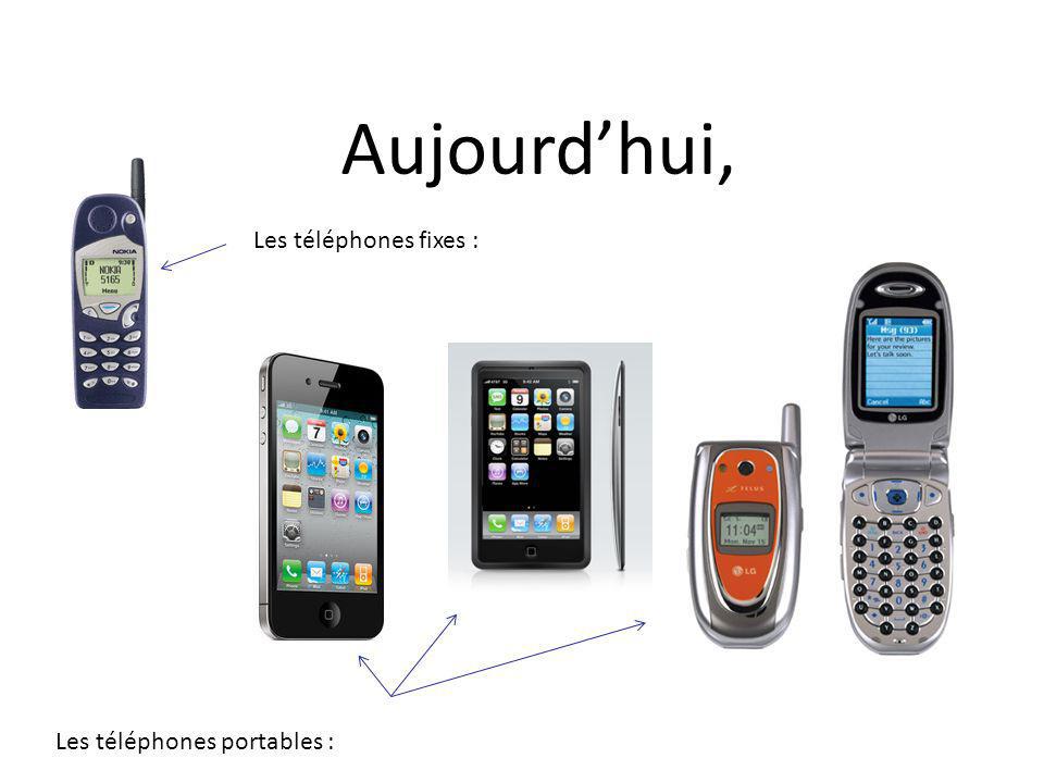 Aujourd’hui, Les téléphones fixes : Les téléphones portables :