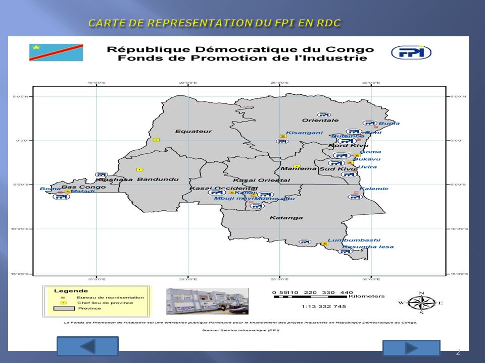 CARTE DE REPRESENTATION DU FPI EN RDC