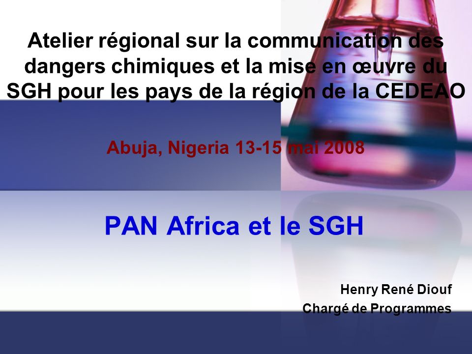 PAN Africa et le SGH Henry René Diouf Chargé de Programmes