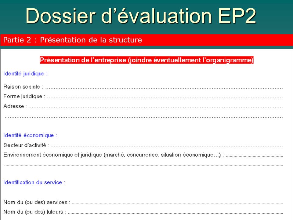 Dossier d’évaluation EP2