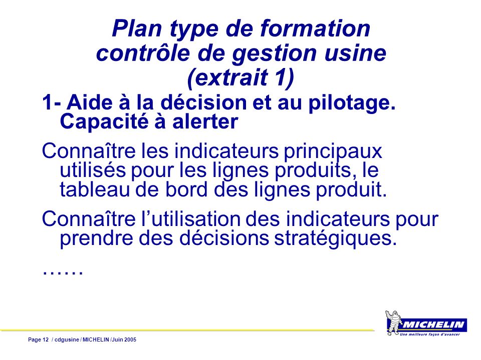 Plan type de formation contrôle de gestion usine (extrait 1)