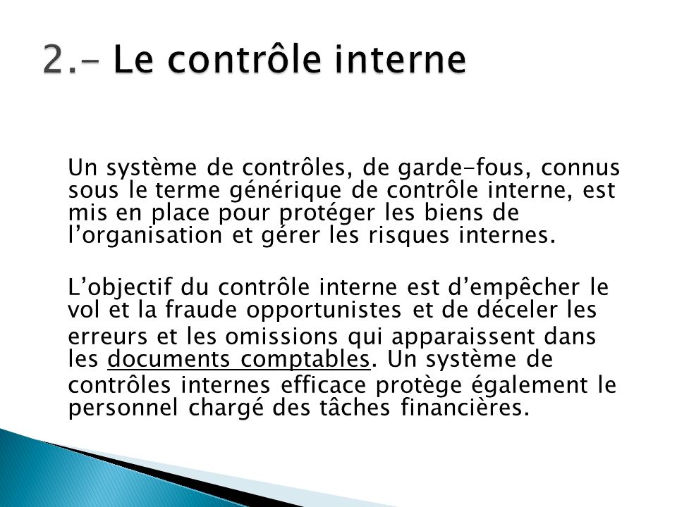 2.- Le contrôle interne