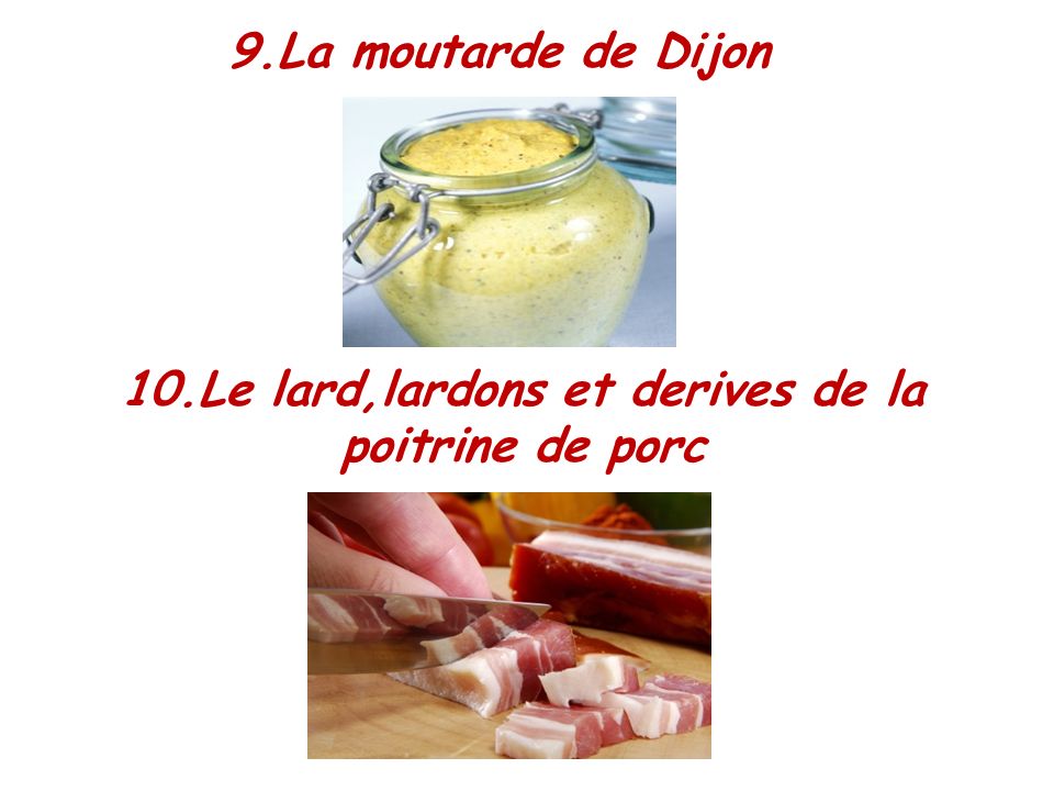 10.Le lard,lardons et derives de la poitrine de porc