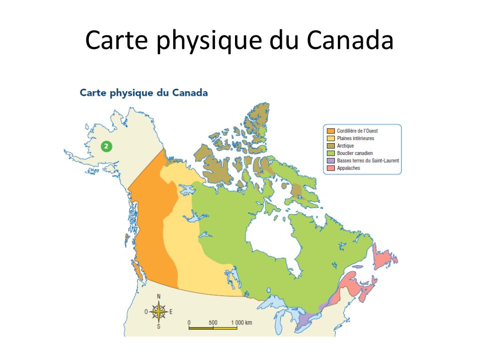 Carte physique du Canada