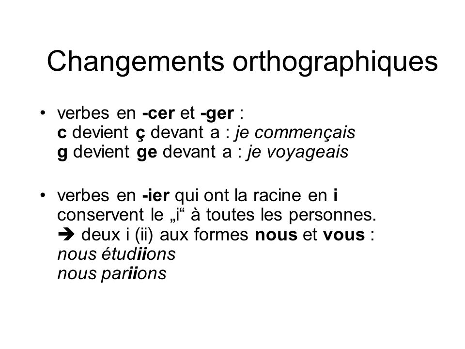Changements orthographiques