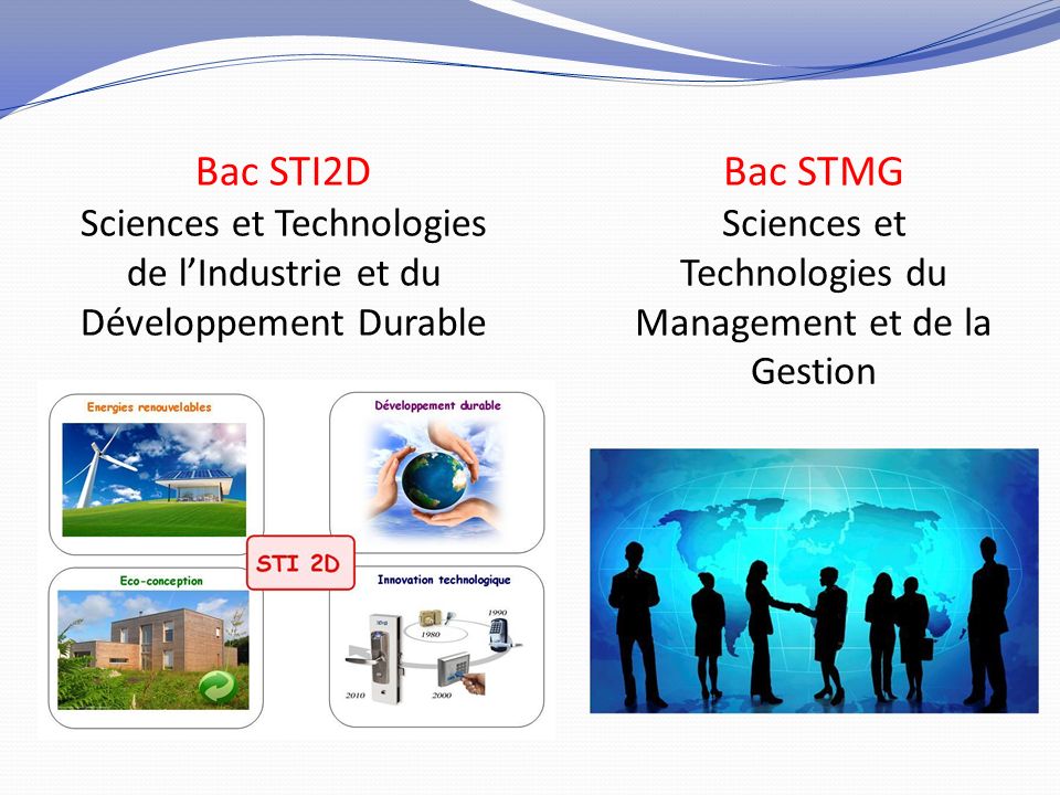 Bac STI2D Bac STMG Sciences et Technologies de l’Industrie et du
