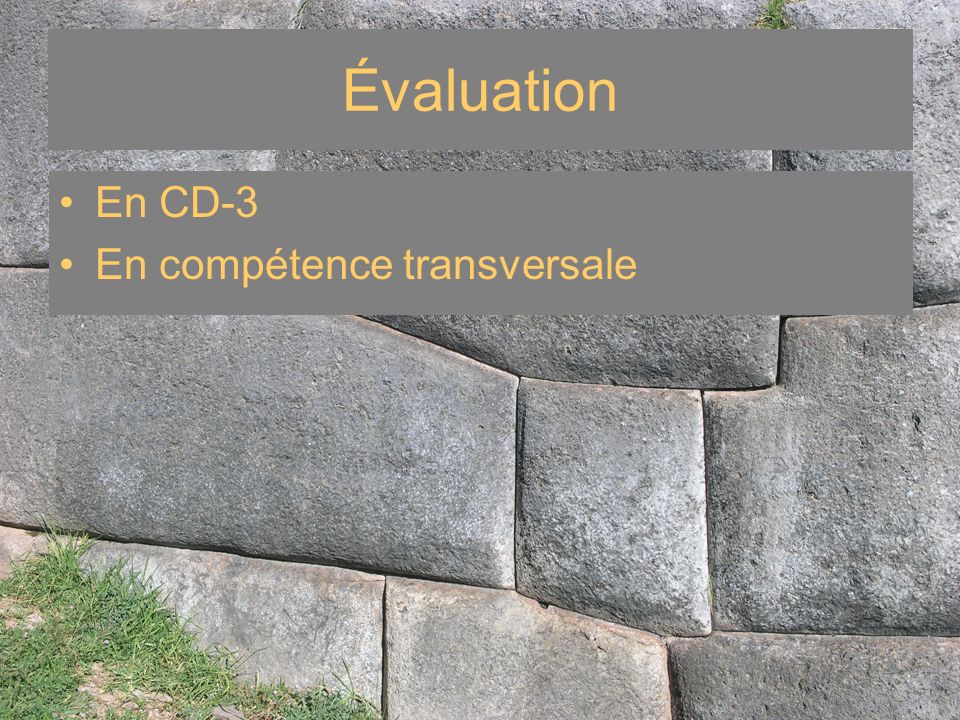 Évaluation En CD-3 En compétence transversale