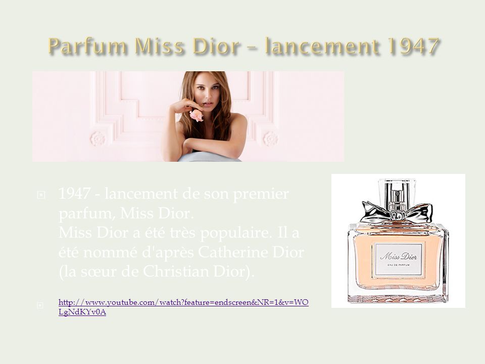 Parfum Miss Dior – lancement 1947