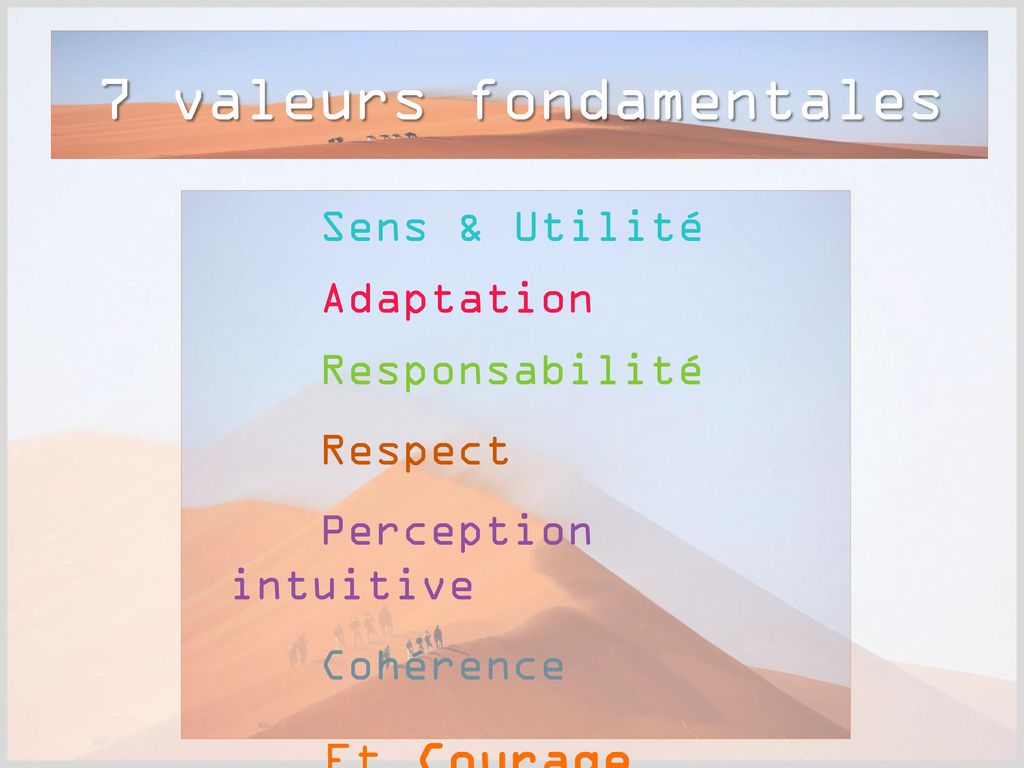 7 valeurs fondamentales