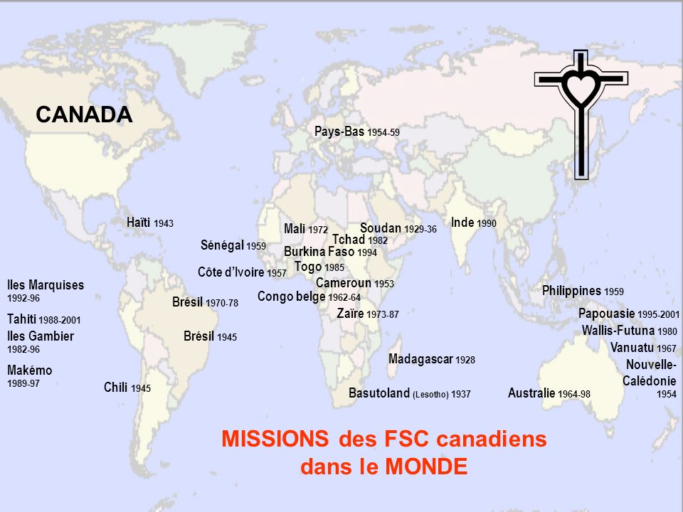 MISSIONS des FSC canadiens dans le MONDE